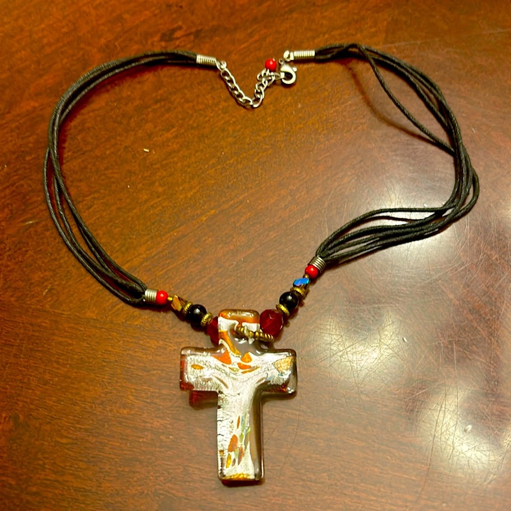 Glass cross Necklace
